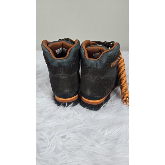 Timberland Euro Hiker Mid Men's Size 9 Lace Up Boots Dark Brown Suede and Green - Picture 8 of 11